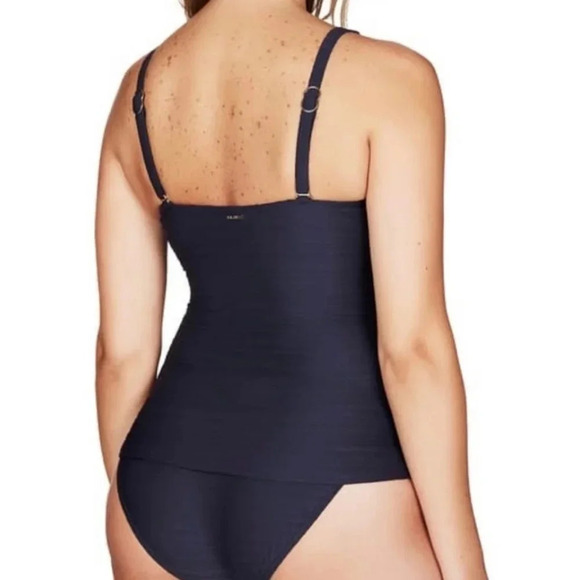 New Sea Level Navy Cross Front Tankini Swim Top 4 - Picture 5 of 8